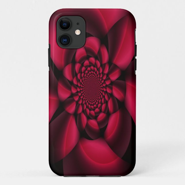 Funda De Case-Mate Para iPhone Pétalo Negro Rojo Rubí (Reverso)