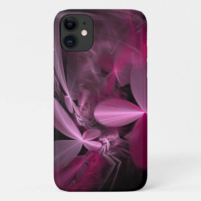 Funda De Case-Mate Para iPhone Pétalos de flor rosa metálico (Reverso)