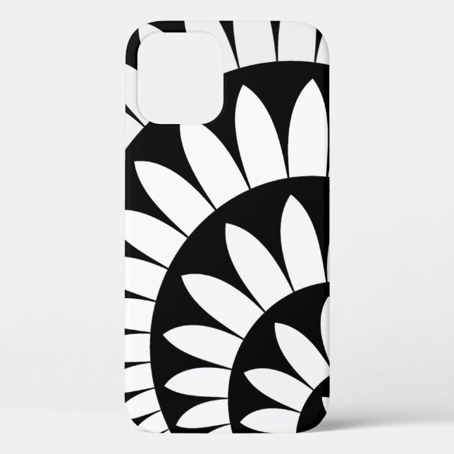 Funda De Case-Mate Para iPhone Pétalos de flores negras y blancas (Reverso )