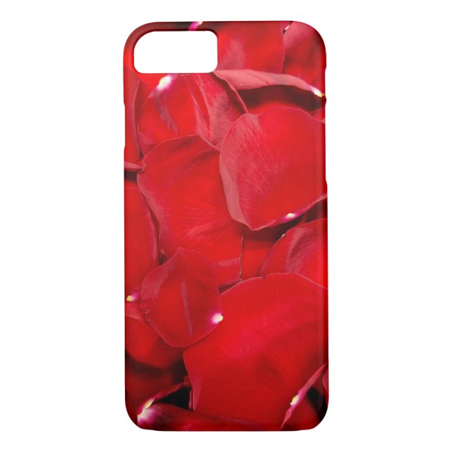 Funda De Case-Mate Para iPhone pétalos de rosa rojo (Reverso)