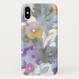 Funda Para iPhone X Pétalos en colores pastel púrpuras del jardín e