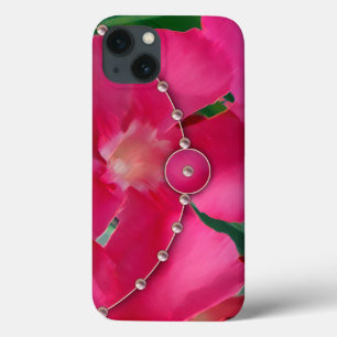 Funda Para iPhone 13 Pétalos rosados y perlas