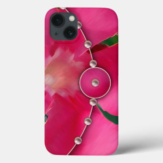 Funda Para iPhone 13 Pétalos rosados y Perlas