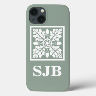 title_seo2 Pewter Acorn y Leaf Tile Design