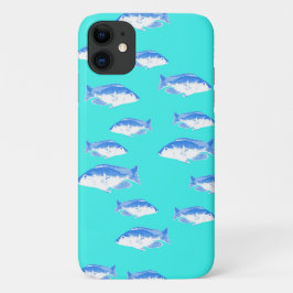 Funda Para iPhone 11 Pez azul sobre turquesa