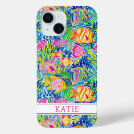 Funda Para iPhone 15 Pez Colorido Monograma