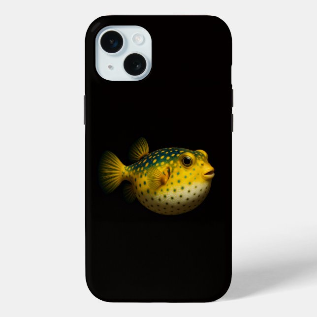 Funda De Case-Mate Para iPhone Pez globo amarillo exótico Black 4 Luxe (Reverso )