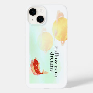 Funda Para iPhone 14 De Case-Mate Pez Koi Arte de cita de sueño – "Sigue tus sueños"