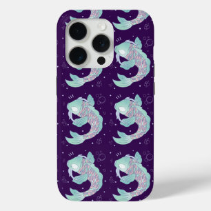Funda Para iPhone 15 Pro Pez Koi Pastel Arte Popular Caprichoso Subacuáti