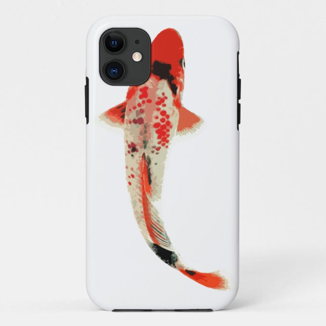 Funda De Case-Mate Para iPhone Pez Koi Rojo, Blanco y Negro (Reverso)