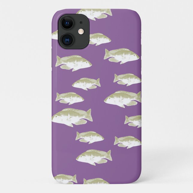 Funda De Case-Mate Para iPhone Pez sobre púrpura (Reverso)
