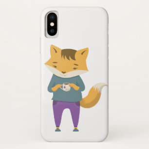 Funda Para iPhone X Pezón lindo con taza de té