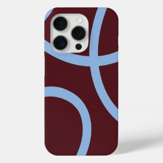 Funda Para iPhone 15 Pro Phone Case – Blue Lines on Burgundy