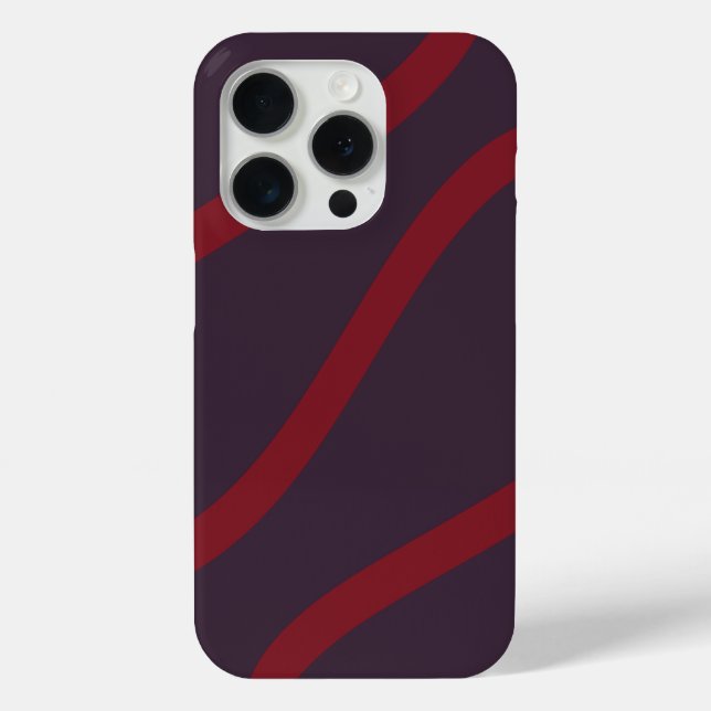 Funda De Case-Mate Para iPhone Phone Case – Burgundy Lines on Dark Violet (Reverso )