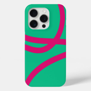 Funda Para iPhone 15 Pro Phone Case – Pink Lines on Green