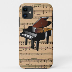Funda Para iPhone 11 Piano ~ Con Fondo De Música De Hoja