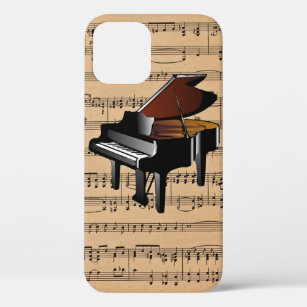 Funda Para iPhone 12 Pro Piano ~ Con Fondo De Música De Hoja