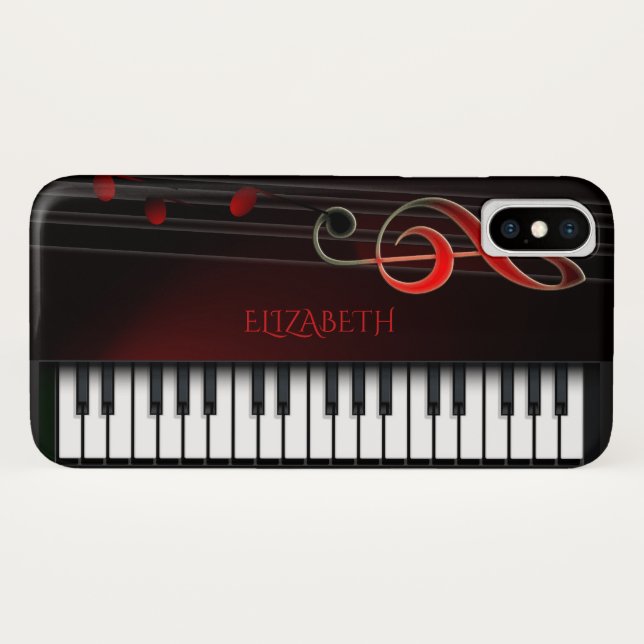 Funda De Case-Mate Para iPhone Piano y Treble Clef (Reverso (horizontal))