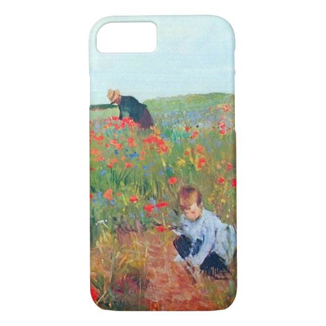 Funda De Case-Mate Para iPhone Picando flores en un campo, Mary Cassatt (Reverso)