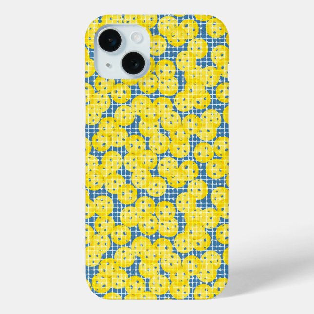 Funda De Case-Mate Para iPhone Pickleball es la vida - Amarillo sobre azul oscuro (Reverso )