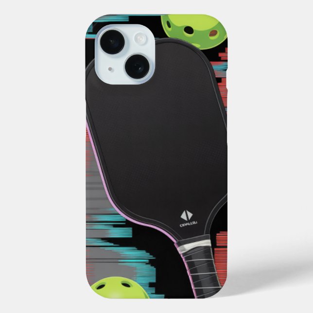 Funda De Case-Mate Para iPhone Pickleball Neon Paddle Motion Case (Reverso )