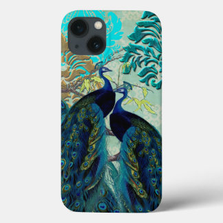 Funda Para iPhone 13 Picos pavos reales y damascos