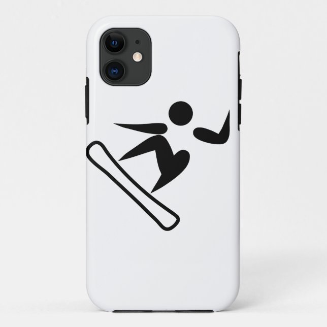 Funda De Case-Mate Para iPhone Pictograma de snowboard (Reverso)
