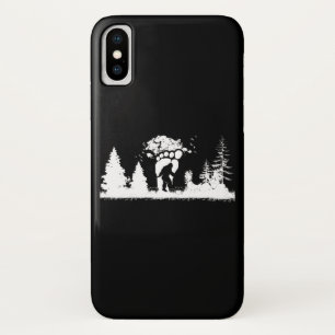 Funda Para iPhone X Pie gigante en el bosque Sasquatch Yeti