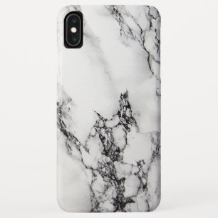 Funda Para iPhone XS Max Piedra de mármol blanco gris negra