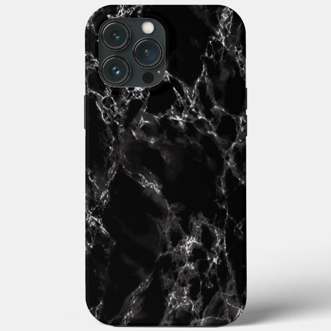 Funda De Case-Mate Para iPhone Piedra de mármol negro - Elegante (Reverso )