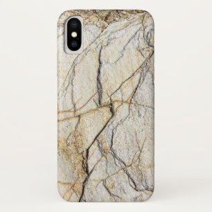 Funda Para iPhone X Piedra de mármol texturizada marrón y negra