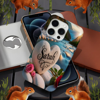 Funda Para iPhone 15 Pro Piedra del corazón junto al río