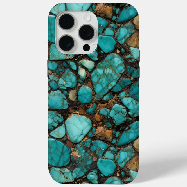 Funda De Case-Mate Para iPhone Piedra turquesa y negra (Reverso )