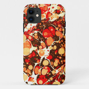 Funda Para iPhone 11 Piedras abstractas de naranja marrón rojo curtido