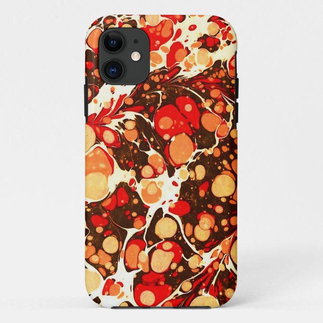 Funda De Case-Mate Para iPhone Piedras abstractas naranjas marrones rojas lindas (Reverso)