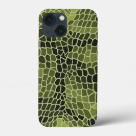 Funda Para iPhone 13 Mini piel de cocodrilo de la huella del lagarto