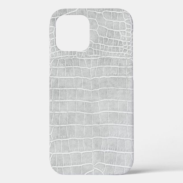 Funda De Case-Mate Para iPhone Piel de cocodrilo gris perla (Reverso )