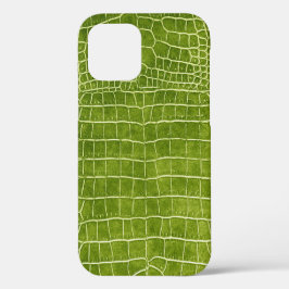 Funda Para iPhone 12 Piel de cocodrilo Lime Green Faux