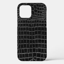 Funda Para iPhone 12 Piel de cocodrilo negro