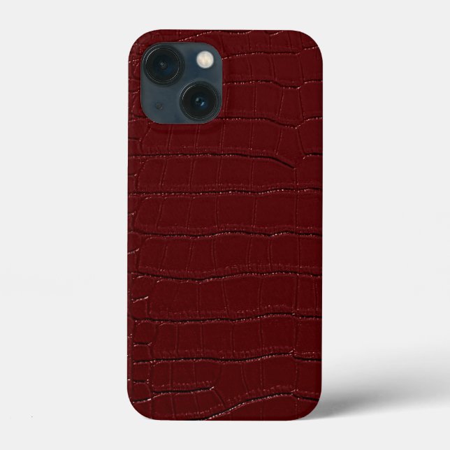 Funda De Case-Mate Para iPhone Piel de Cocodrilo Roja con Brillo Barnizada (Reverso )