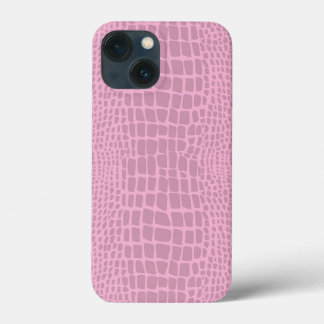 Funda Para iPhone 13 Mini piel de cocodrilo rosa de caimán