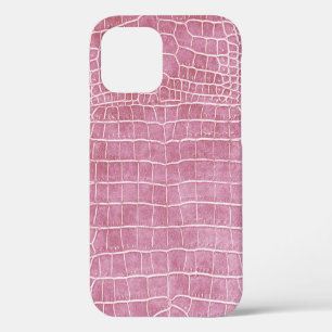 Funda Para iPhone 12 Piel de cocodrilo rosado Rosa