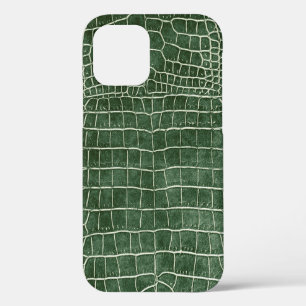 Funda Para iPhone 12 Piel de cocodrilo verde