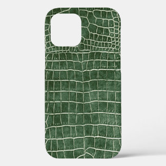 Funda Para iPhone 12 Piel de cocodrilo verde