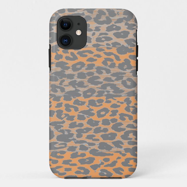 Funda De Case-Mate Para iPhone Piel de impresión de leopardo de época (Reverso)