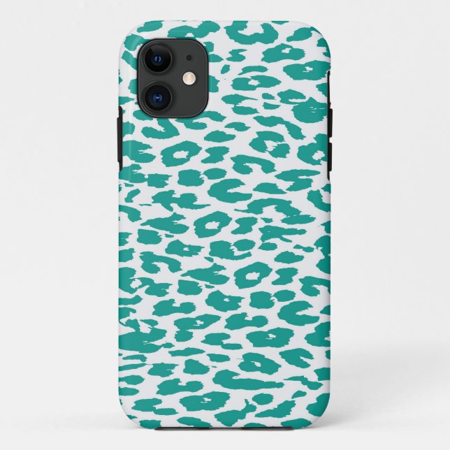 Funda De Case-Mate Para iPhone Piel de piel de leopardo azul cielo (Reverso)