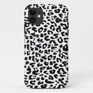 Funda Para iPhone 11 Piel de piel de leopardo con negro y blanco