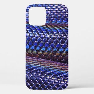 Funda Para iPhone 12 Piel de serpiente azul y violeta