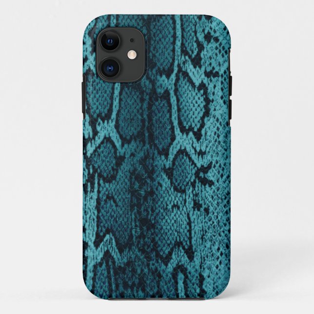 Funda De Case-Mate Para iPhone Piel de serpiente de la turquesa (Reverso)