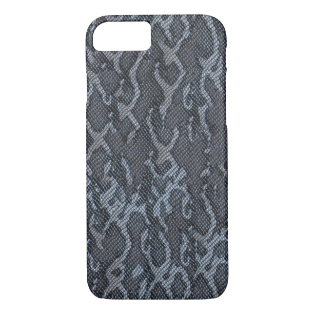 Funda De Case-Mate Para iPhone Piel de serpiente gris azul (Reverso)